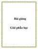 Bài giảng Giải phẫu học