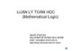 Bài giảng Luận lý Toán học (Mathematical Logic): Chương 2 (phần 1) - Nguyễn Thanh Sơn