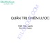 Bài giảng Quản trị chiến lược