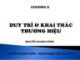 Bài giảng Quản trị thương hiệu - Chương 9: Duy trì và khai thác thương hiệu
