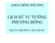 Bài giảng Lịch sử tư tưởng Phương Đông - PGS.TS. Trương Văn Chung