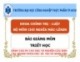 Bài giảng môn Triết học - Chương 1: Khái luận về Triết học
