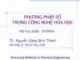 Bài giảng Phương pháp số trong công nghệ hoá học: Tuần 1 - TS. Nguyễn Đặng Bình Thành