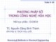 Bài giảng Phương pháp số trong công nghệ hoá học: Tuần 9 - TS. Nguyễn Đặng Bình Thành