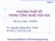 Bài giảng Phương pháp số trong công nghệ hoá học: Tuần 7 - TS. Nguyễn Đặng Bình Thành