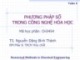 Bài giảng Phương pháp số trong công nghệ hoá học: Tuần 3 - TS. Nguyễn Đặng Bình Thành
