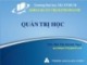 Bài giảng môn Quản trị học: Chương 10 - ThS. Bùi Thị Quỳnh Ngọc