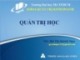 Bài giảng môn Quản trị học: Chương 2 - ThS. Bùi Thị Quỳnh Ngọc